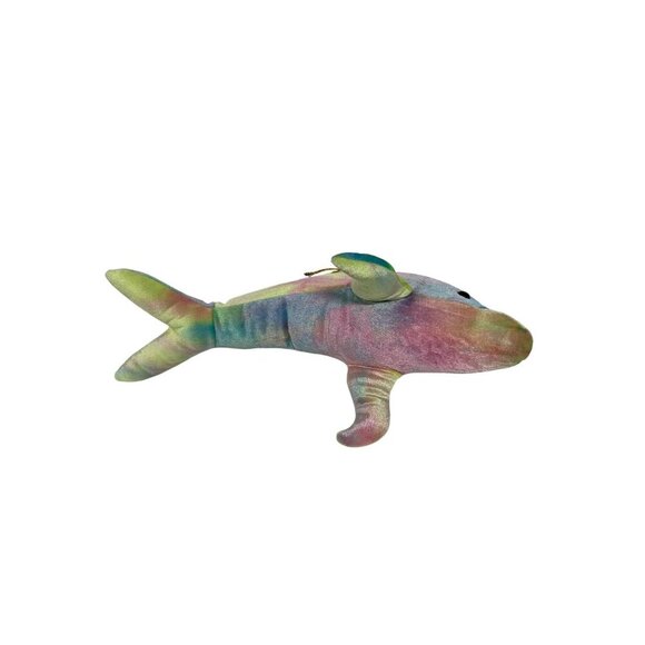 Tie-Dye Plush Dolphin Stuffed Animal Toy 12" Multicolor Soft Plush - Picture 3 of 3